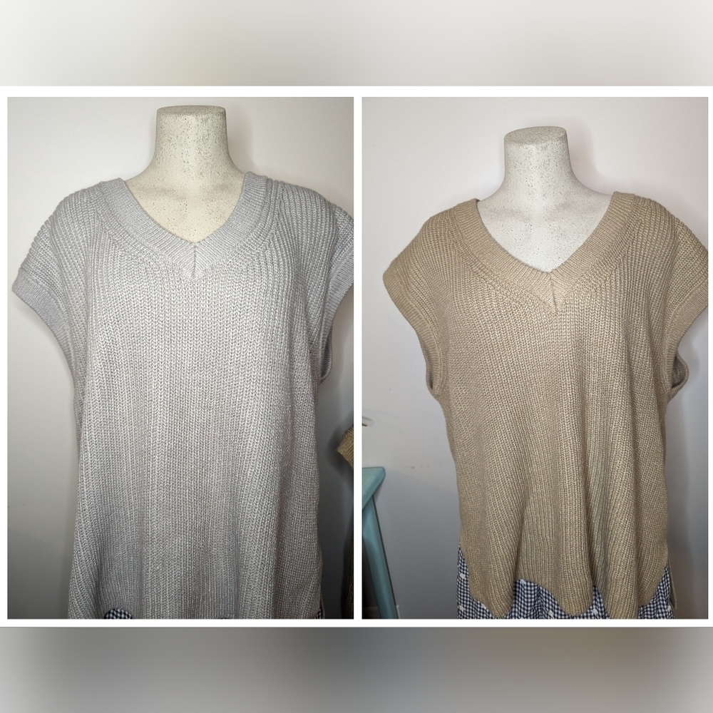 Sweater vest bundle, new with tags includes Women's XL & XXL in gray & taupe